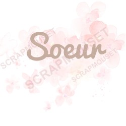 Mot Soeur en carton bois SCRAPMOUSET