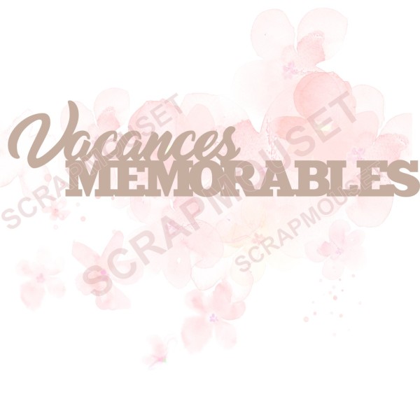 Mots en carton bois Vacances mémorables SCRAPMOUSET