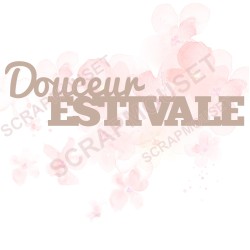 Mot Douceur estivale en carton bois SCRAPMOUSET