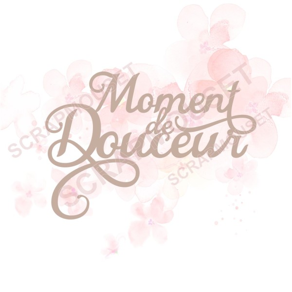 Mot Moment de douceur en carton bois SCRAPMOUSET