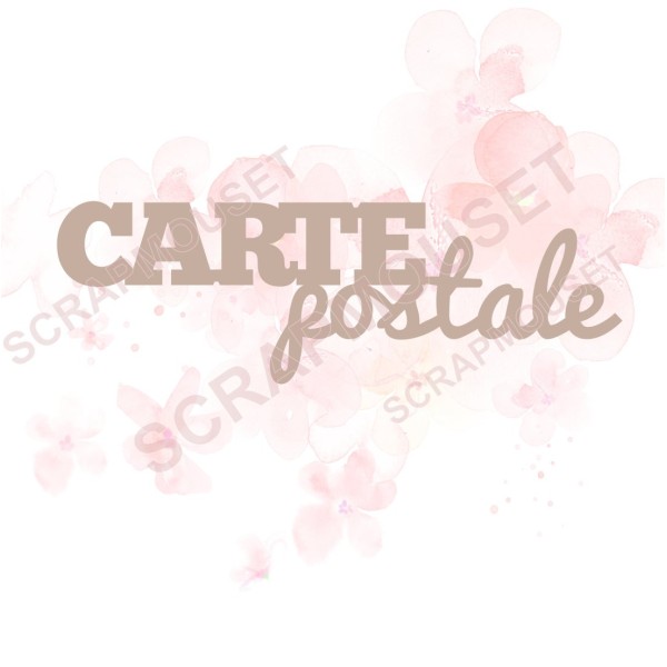Mot Carte postale en carton bois SCRAPMOUSET