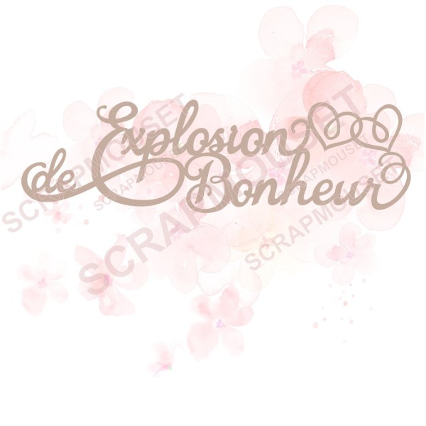 Mot Explosion de bonheur en carton bois SCRAPMOUSET
