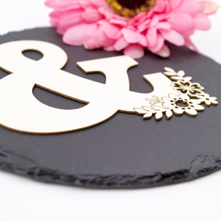 Grande esperluette avec petites fleurs en carton bois SCRAPMOUSET