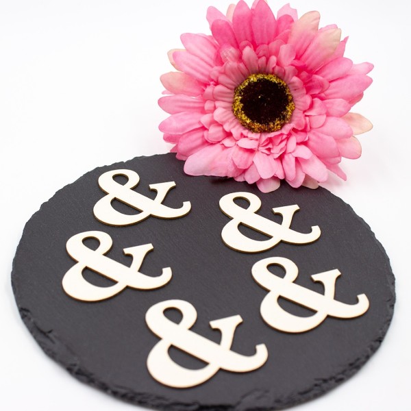 Lot de 5 esperluettes en carton bois SCRAPMOUSET