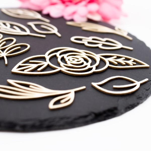 Chipboard feuillages été en carton bois SCRAPMOUSET