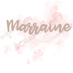 Mot Marraine en carton bois SCRAPMOUSET