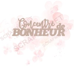 Mot Concentré de bonheur en carton bois SCRAPMOUSET