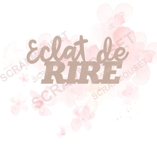 Mot Eclat de rire en carton bois SCRAPMOUSET