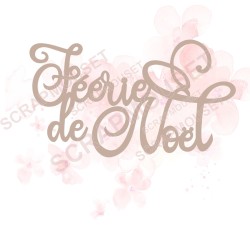 Mot Féérie de Noël en carton bois SCRAPMOUSET