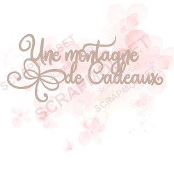 Mot Une montagne de cadeaux en carton bois SCRAPMOUSET