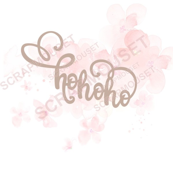 Mot Ho ho ho en carton bois SCRAPMOUSET