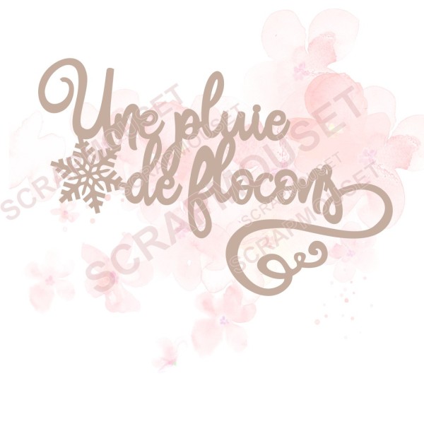 Mot Une pluie de flocons en carton bois SCRAPMOUSET