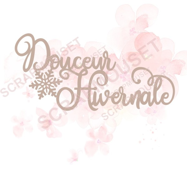 Mot Douceur hivernale en carton bois SCRAPMOUSET