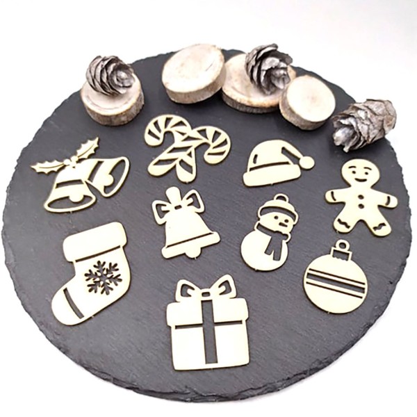 Chipboards petits objets de Noël en carton bois SCRAPMOUSET