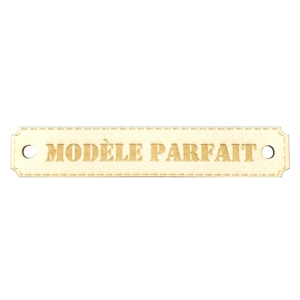 Étiquette rectangulaire modèle parfait avec trous de fixation en carton bois Scrapmouset