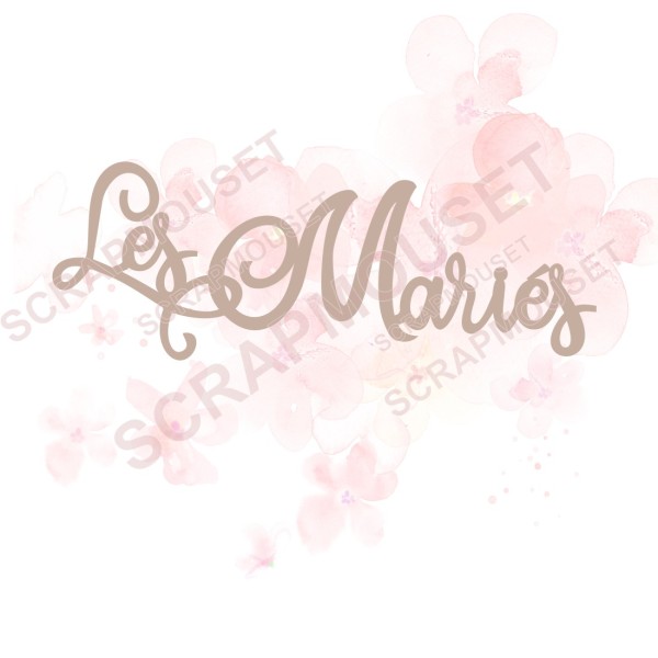Mot Les mariés en carton bois SCRAPMOUSET