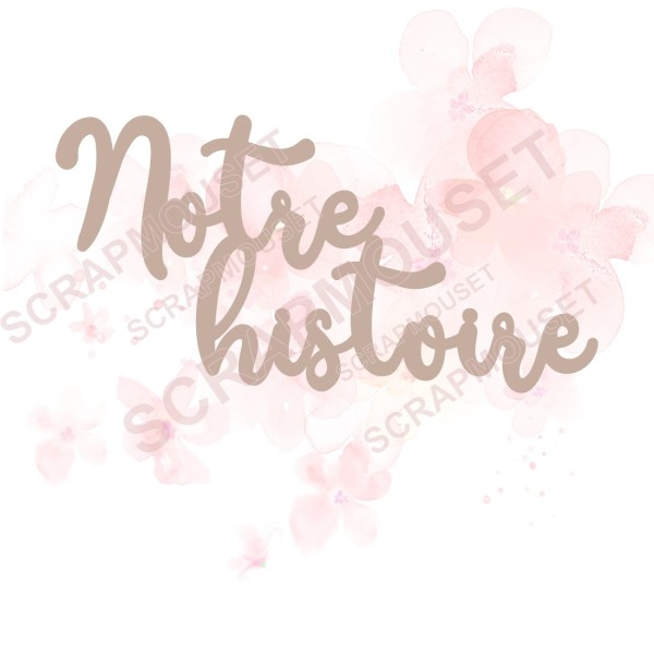 Mot Notre histoire en carton bois SCRAPMOUSET