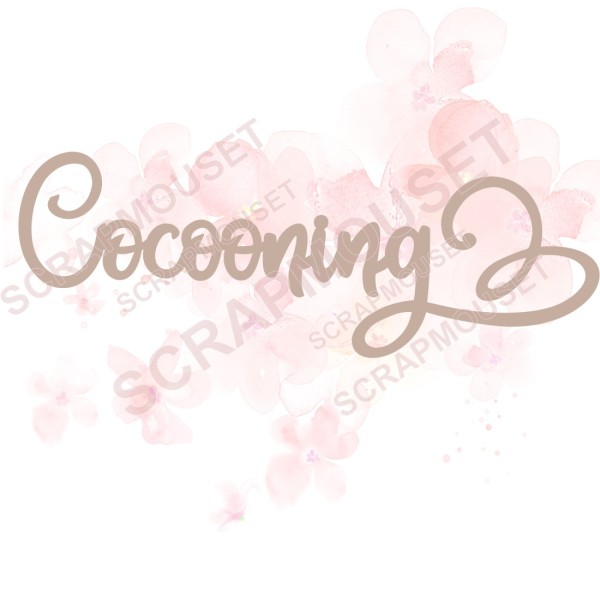 Mot Cocooning en carton bois SCRAPMOUSET