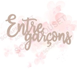 Mot Entre garçons en carton bois SCRAPMOUSET