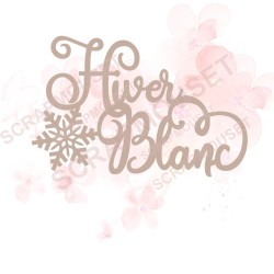 Mot Hiver blanc en carton bois SCRAPMOUSET